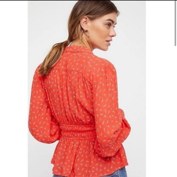 Free People Collette Floral Blouse Small - Picture 3 of 7